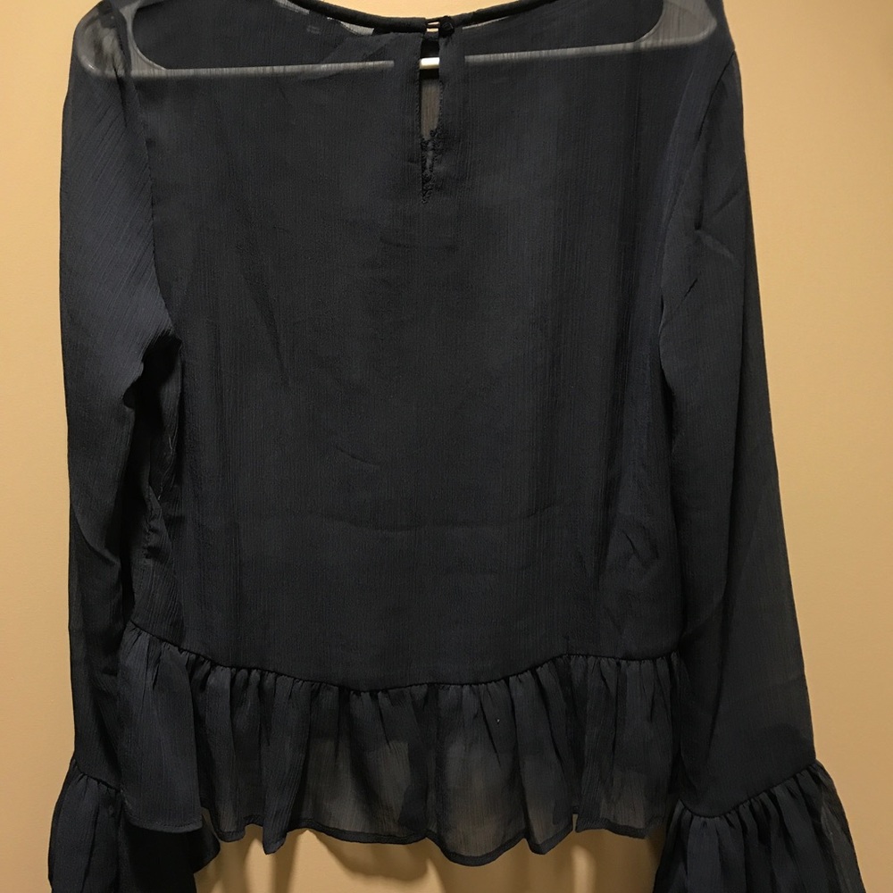 NWTSheer Navy Blue Embroidered Beth - Picture 4 of 5